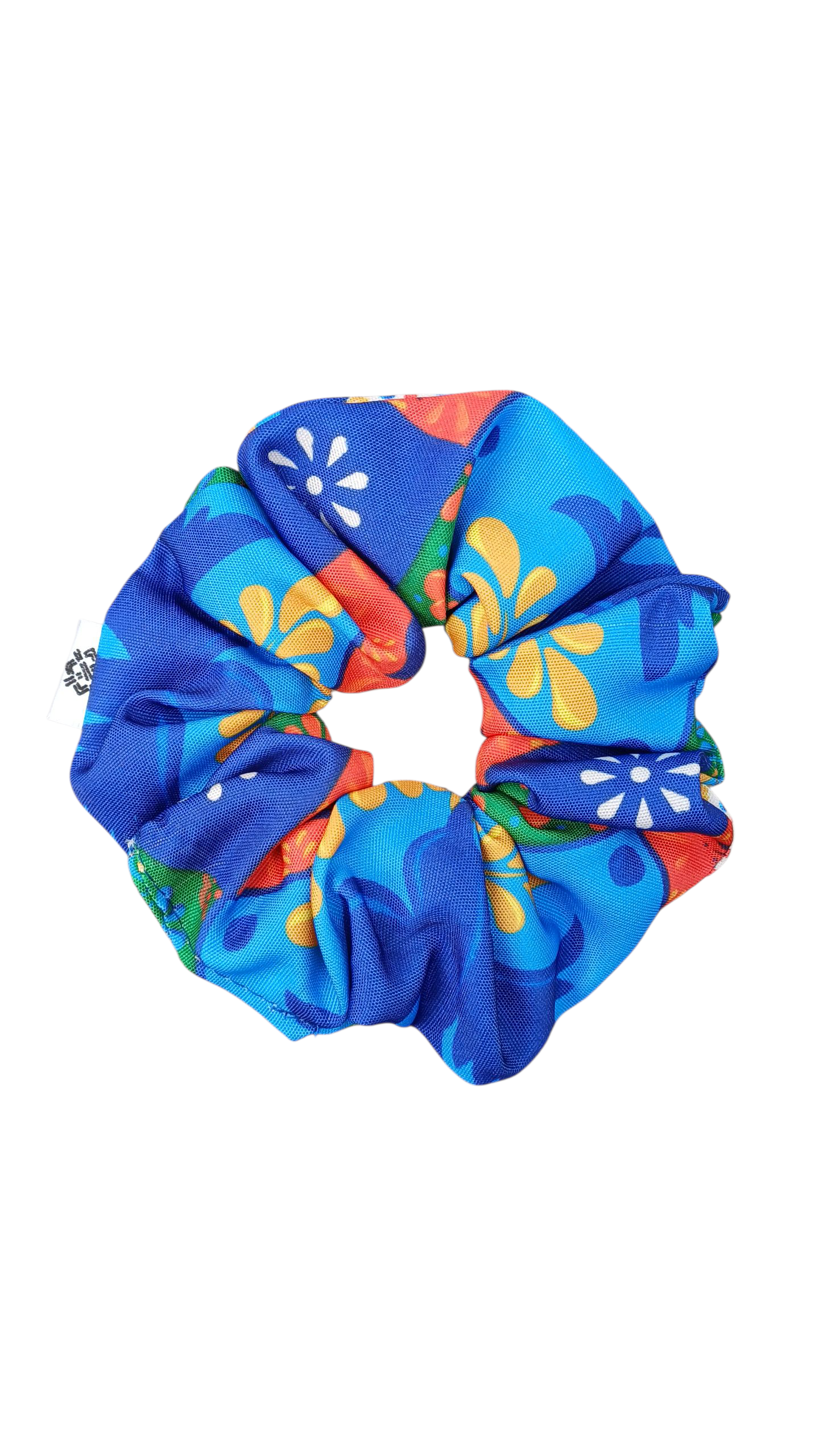 Scrunchie Talavera Rombos Azul Rey💙