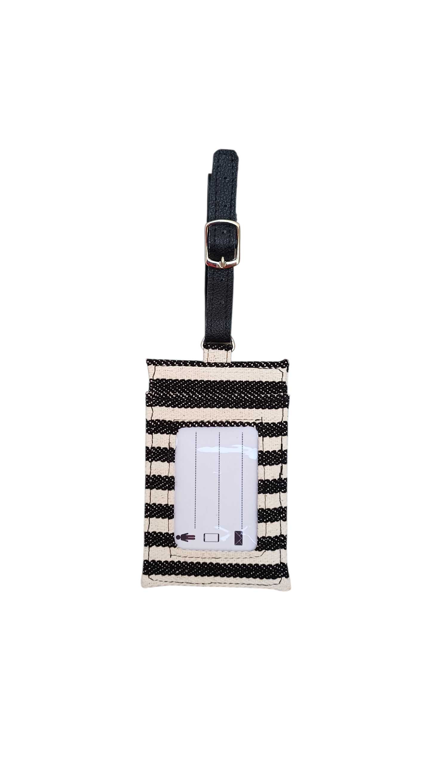 Etiqueta para Maleta rayado negro con beige🧳🖤