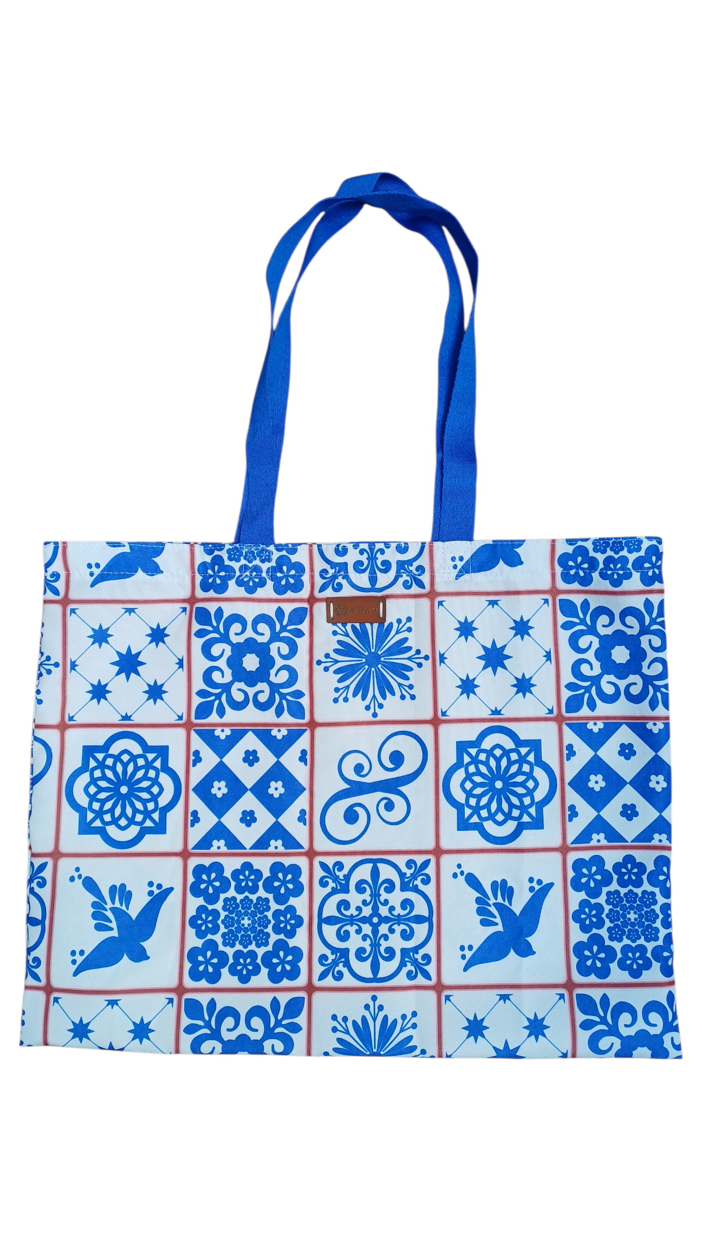 Bolsa Reutilizable Multiusos Talavera Cuadros Beige🤎💙