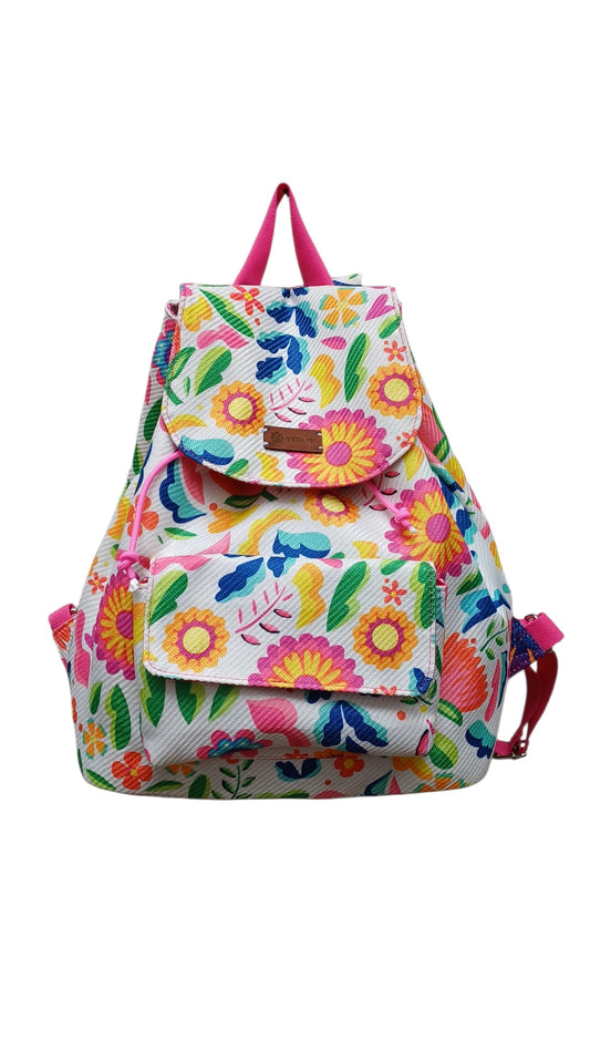 Mochila Otomí floral blanco🌷