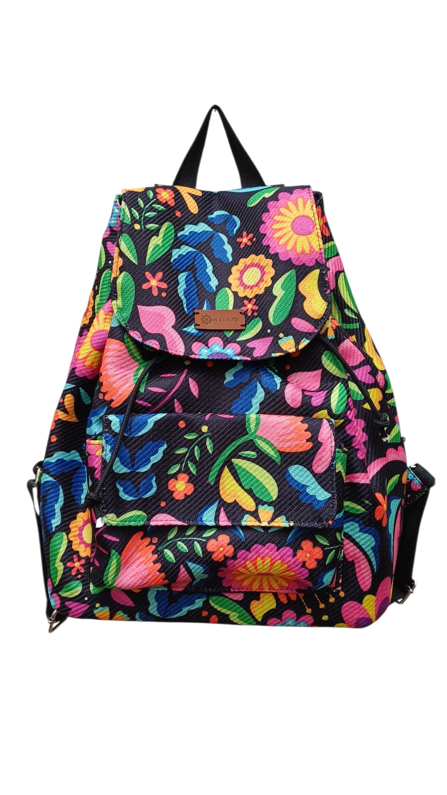 Mochila Otomí floral negro💐