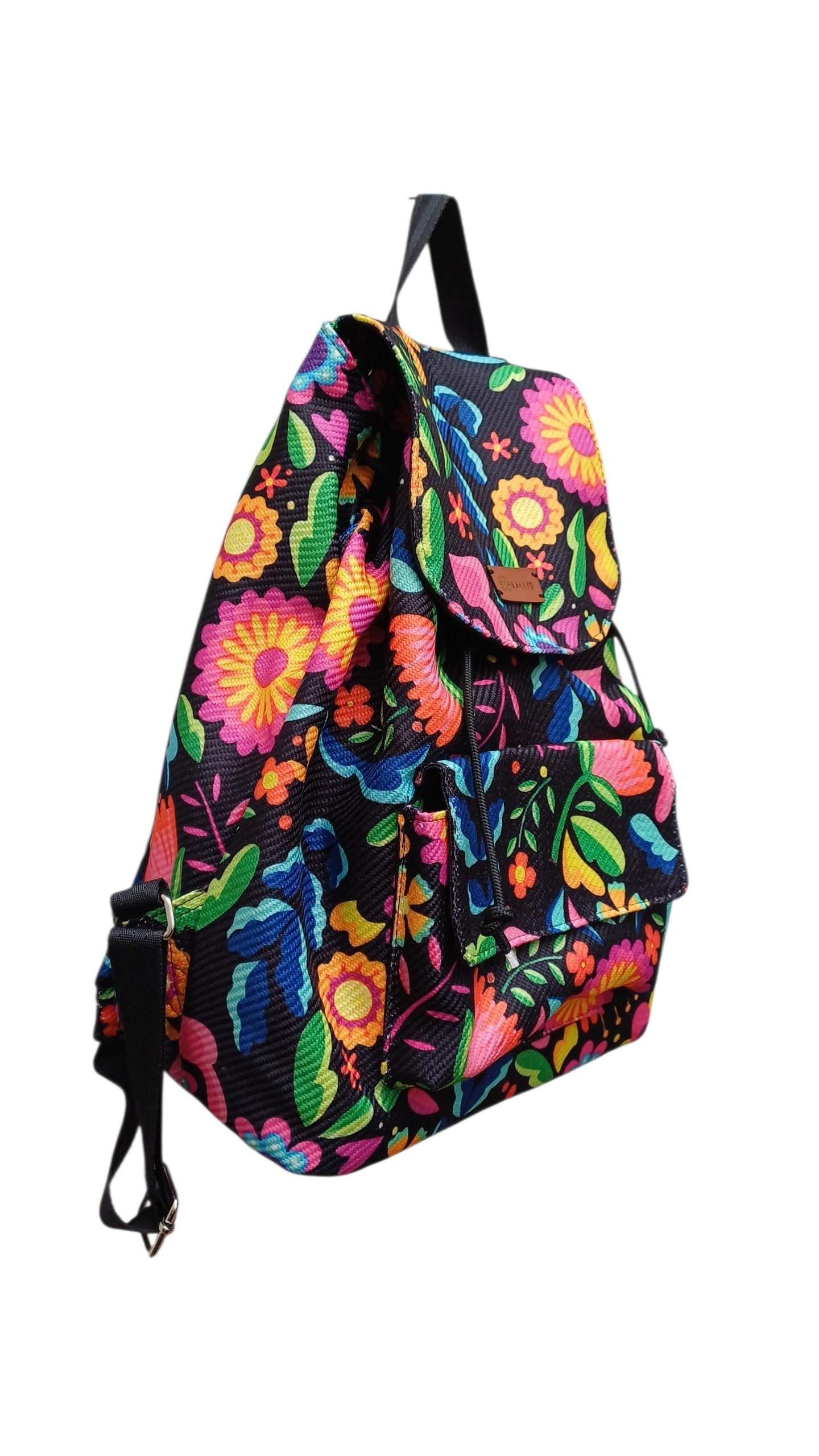 Mochila Otomí floral negro💐