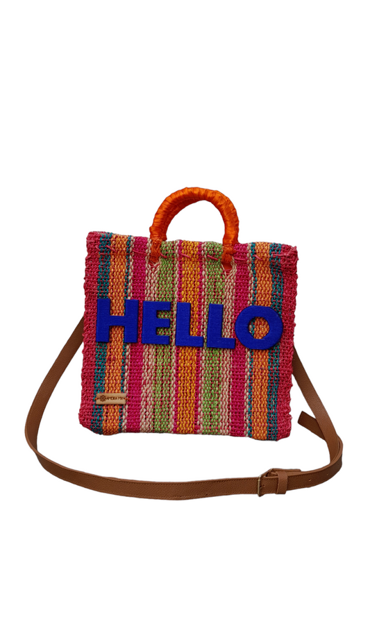 Bolsa Ixtapa Rayada Hello 🌈🧡