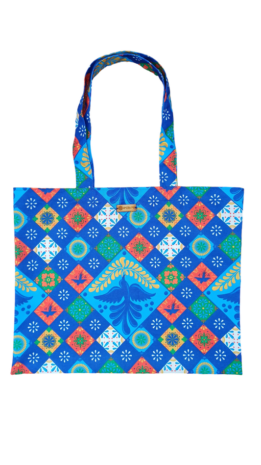 Bolsa Ecológica Talavera Rombos Azul Rey💙